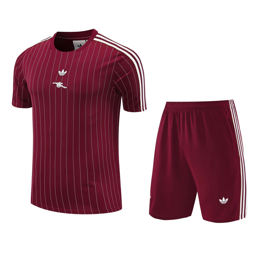 Kit Allenamento Arsenal Bordeaux Maniche corte Taglia L